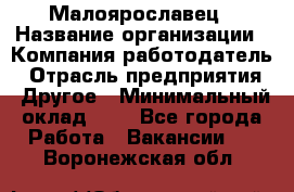 Малоярославец › Название организации ­ Компания-работодатель › Отрасль предприятия ­ Другое › Минимальный оклад ­ 1 - Все города Работа » Вакансии   . Воронежская обл.